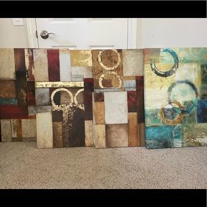 (4) Art canvas pieces